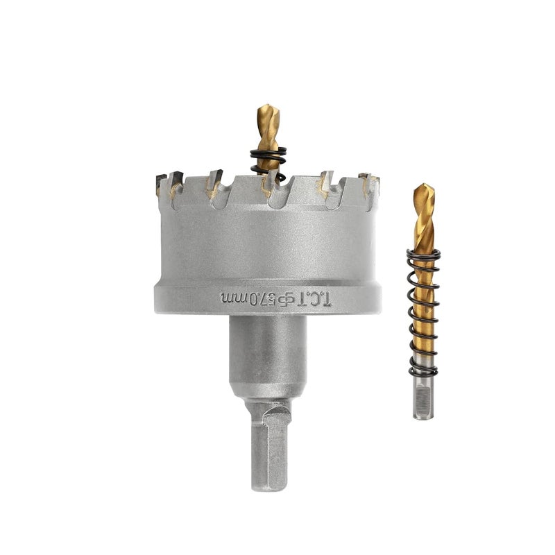 dashap 2-1/4''(57mm) TCT Hole Saw Kit,Tungsten Carbide Hole Saw Drill Bit with Titanium-Plated Pilot Drill bit for Hard Metal,Alloy,Aluminum,Stainless Steel,Plastic,Iron - Image 1